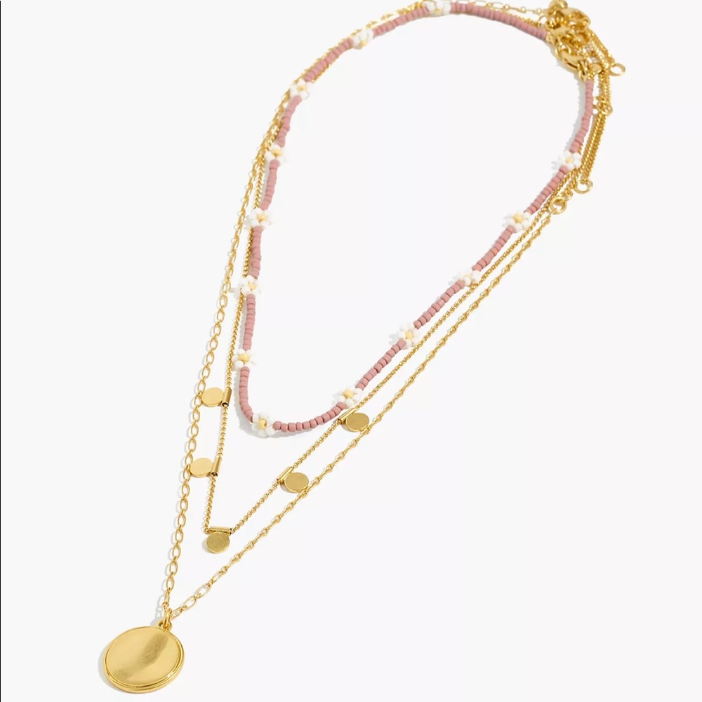 Madewell Seed Bead Daisy Necklace Set